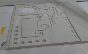 The PVC plate machined on Xtend